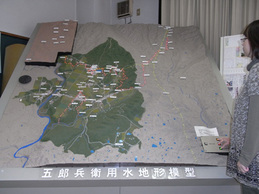 五郎兵衛用水地形模型の写真