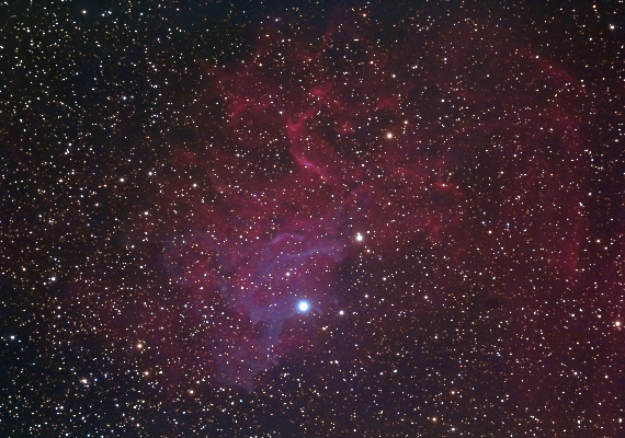 散光星雲IC405のアップ画像です。