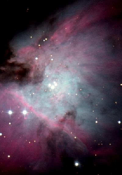 散光星雲　M42中心部の拡大画像です。