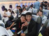 モンゴルへの飛行機へ搭乗