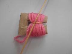 手順（4）真ん中を縛った様子