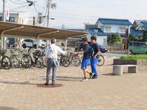 あいさつ運動の様子