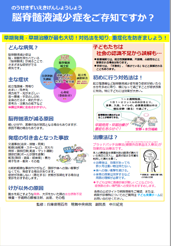 脳脊髄液減少症リーフレット