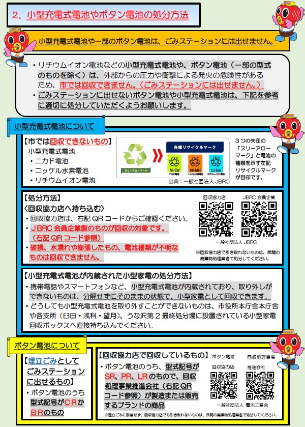 小型充電式電池・ボタン電池