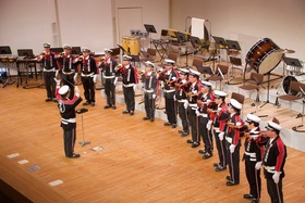 昨年度の2部の様子　消防団ラッパ隊の洗練された演奏です。