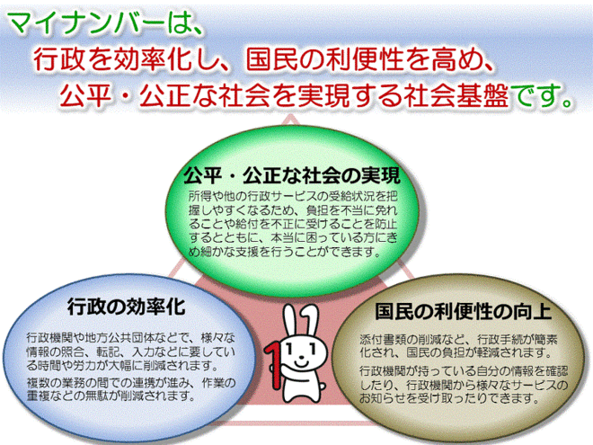マイナンバー制度の導入による効果を図示した画像