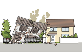 空き家が隣に家に危害を及ぼすイラスト