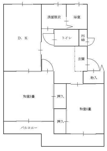 泉団地2DKの間取り