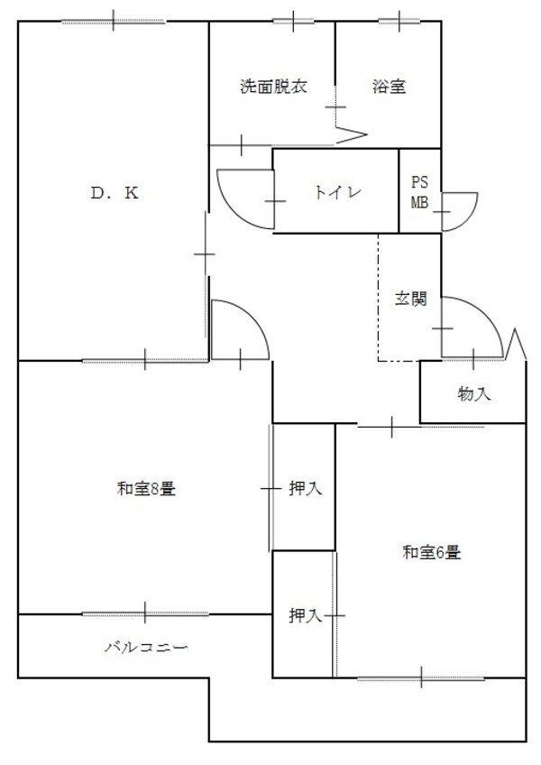 泉団地（2DK）の間取り
