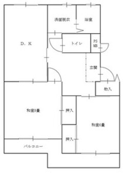泉団地（2DK）の間取り