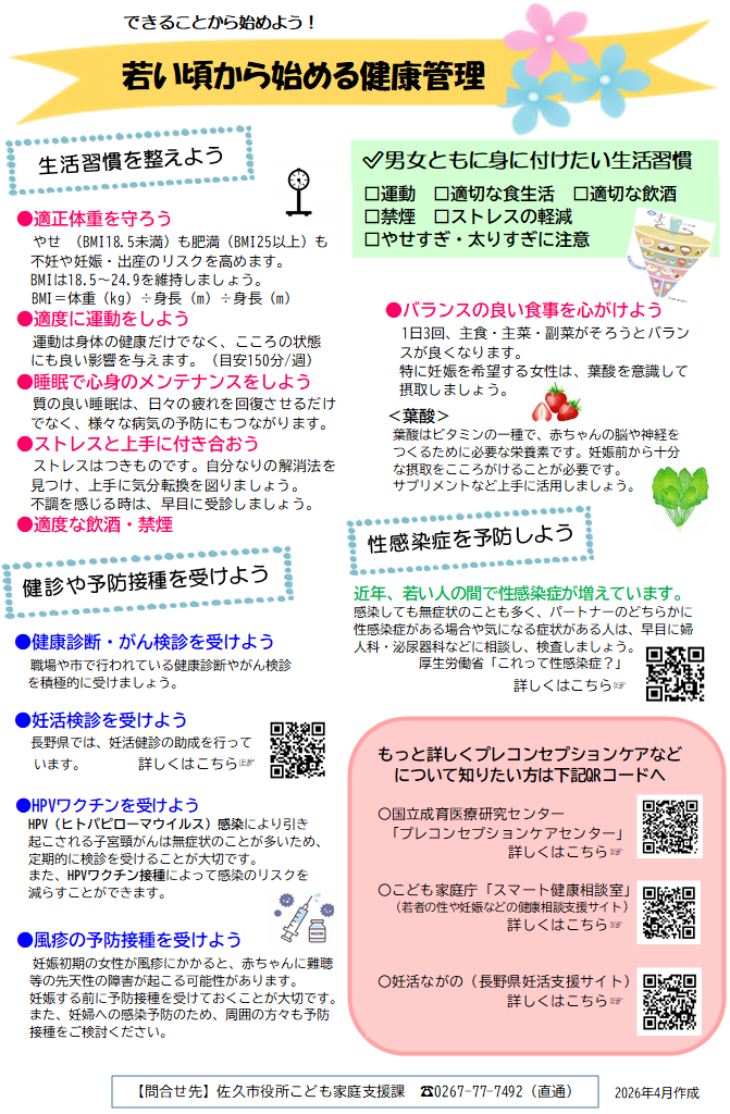 プレコンセプションちらし（裏）