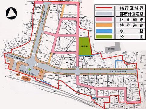 区画整理事業の設計図の画像