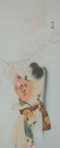 下村 観山《美人観桜》