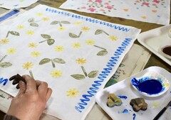 ワークショップ「布に模様を描く 暮らしのハンカチづくり」