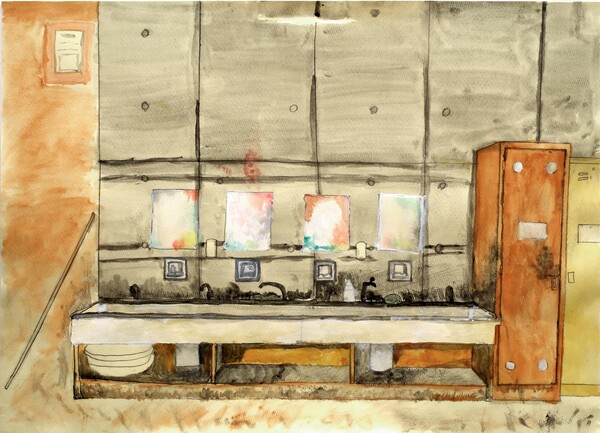 東小学校 6学年 傳田貴美子《いつもダンスした多目的室の鏡》2