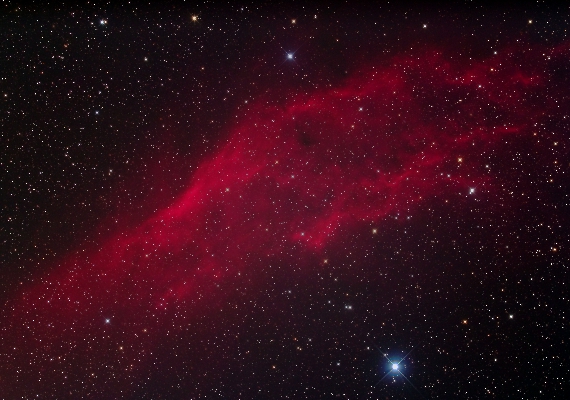 散光星雲　NGC1499の画像です。