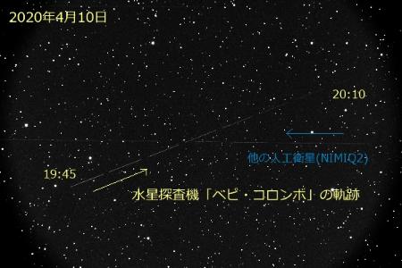 水星探査機「ベピコロンボ」の画像(説明つき)です。