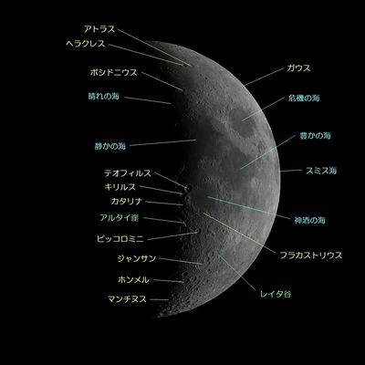 月齢5.7の月面地名