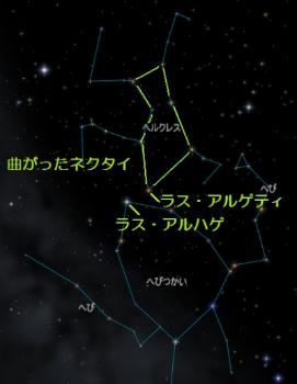 ヘルクレス座の星図です。