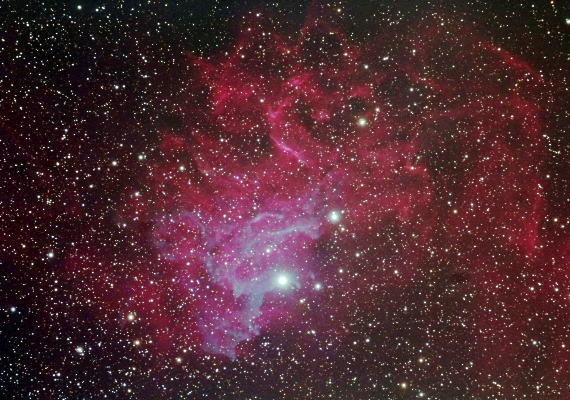 散光星雲IC405のアップ画像です。